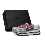 Nike P 6000 Abrasion Resistant Breathable Low top Running Shoes Unisex Silver Gray Red CN0149-001(Team80-S-BOX) 45 black