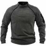 Meeste t&auml;navariietus, s&otilde;jav&auml;e dressipluus, fliisist talvine t&otilde;mblukuga pullover, mood, meeste &uuml;hev&auml;rviline lahtine lambaliha paks jope, meeste riided S tumehall v&auml;rv