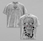 Anime Jujutsu Kaisen Ryomen Sukuna Graafilise Tr&uuml;kiga T-s&auml;rk Vintage Pesuga &Uuml;lisuur T-s&auml;rk Meeste Naiste R&otilde;ivad Puuvillased L&uuml;hikeste Varrukatega T-s&auml;rgid S