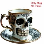 Stiilne vaikust kirstukujuline kohvitass Bonehead Design Gootiline Skull Crusher Kohvi Luukere Pea Tassid Kohvis&otilde;pradele 200ml