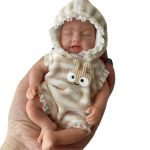 Mini t&auml;issilikoonist Bebe Reborn t&uuml;drukunukk, naeratav ja pestav, 6-tolline, kogu keha 3D-v&auml;rvitud ja v&auml;rvimata nahk, elutruu vasts&uuml;ndinu nukk Smiling girl brown
