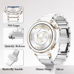 18mm Keraamiline K&auml;ev&otilde;ru Rihm Huawei Watch GT5 Pro 42mm Liblikklambri Asendusrandmerihm Huawei Watch GT 5 4 41MM V&ouml;&ouml; 18mm Width Watchband h&otilde;bedane valge v&auml;rv