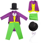 Moodne Euroopa ja Ameerika stiilis Charlie ja &scaron;okolaadivabrik Halloweeni kost&uuml;&uuml;m Willy Wonka,M green