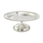 Elegantne &uuml;mmargune koogialus roostevabast terasest magustoidualus puuviljade, suupistete, kommi jaoks k&ouml;&ouml;gi s&ouml;&ouml;gilaua kaunistus 25cm white