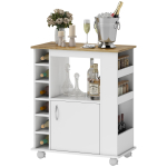 K&ouml;&ouml;gik&auml;ru kapiga ja reguleeritavate riiulitega, p&ouml;&ouml;rlevate rataste ja piduriga, 75x39,5x88 cm, Valge 75 x 39.5 x 88 cm