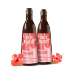 Nat Habit sulfaadivaba looduslik Five Oils Hibiscus juuste kasvu &scaron;ampoon, Navdha &scaron;ampoon naistele ja meestele (2 x 250 ml pakend) black