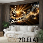 Kuldse Muusikanoodi Klaveriklahvide Seinavaip Abstraktne Meloodia Kunst Seinakaunistus Elutuppa Magamistuppa Stuudiosse Muusikas&otilde;bra Kodukaunistus 150x100cm(60x40in) black