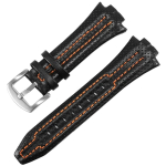 Ehtsa nahast kellarihm Kumer suu 27mmx15mm Seiko kellarihma Sportura seeria SNL029P2-SNL021P1 SNL595P2 SNL017P1 jaoks 27-15mm must