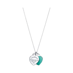 Tiffany & Co. Tagasi Tiffany Blue Kahekordse S&uuml;damekujulise Sildi Ripats V&auml;ike Sterling H&otilde;be ONE SIZE sinine/h&otilde;be