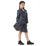 Wednesday Addams Cosplay Kleit Halloweeni Kost&uuml;&uuml;m Adamsi Pere Riided Rollim&auml;ng M black