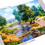 Full Drill Square Diamond 5D DIY Teemantmaal Metsaj&otilde;gi Teemanttikandid Ristpiste 20*30 cm