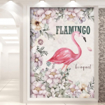 Ristpistes tikkimiskomplektid V&auml;rvilised flamingo puuvillase niidi maalimine ise n&auml;put&ouml;&ouml; 20X30
