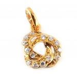 Les Tr&eacute;sors De Lily [D9523] - Pendentif Plaqu&eacute; Or 'Cocoon' Blanc valge