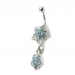 Les Tr&eacute;sors De Lily [I1193] - Body Piercing 'Etoiles' turquoise t&uuml;rkiissinine