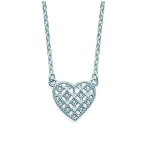 Les Tr&eacute;sors De Lily [K3717] - Collier Argent 'Love' blanc argent&eacute; (rhodi&eacute;) - 10x10 mm h&otilde;be