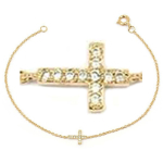 Les Tr&eacute;sors De Lily [L4333] - valge kullaga  Cross  kullatud k&auml;ev&otilde;ru - 10x7 mm kuld