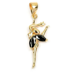 Les Tr&eacute;sors De Lily [L5301] - Pendentif Plaqu&eacute; Or 'F&eacute;e Clochette' noir dor&eacute; - 30x10 mm must