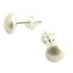 Les Tr&eacute;sors De Lily [N2925] - Boucles argent 'Perla' ivoire - 8 mm valge