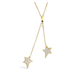 Les Tr&eacute;sors De Lily [N5379] - kullatud kaelakee  Stars  valge kuld - 50x9 mm kuld