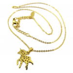 Les Tr&eacute;sors De Lily [P8067] &ndash; terasest kaelakee 'Licorne My Unicorn' kuldne - 15x15 mm Heleroosa