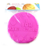Les Tr&eacute;sors De Lily [Q0355] - roosa silikoonvorm  Happy Birthday  - 26 cm Heleroosa