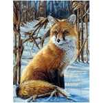 T&auml;ielik 5D teemantmaaling Nutikas rebane loom Tikand Ristpistes Kodukaunistus K&auml;sitsi valmistatud kingitus 25x30cm