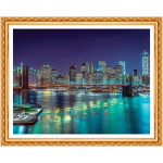 T&auml;is&uuml;mmargune puur 5D DIY Teemanttikandid New York Skyline Teemantmaal Ristpistes Rhinestone 20X30CM