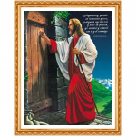 5D Teemanttikandid Jeesus koputas uksele T&auml;is&uuml;mmargune puur Teemantmaal ristpistes 20X30CM