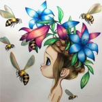 Teemanttikandid koomiksite t&uuml;drukute mosaiikkristall 5D ristpistes liblikas haldjas teemantmaaling DIY kleebise muster 30X30CM