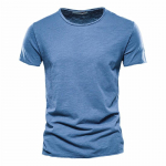 Kasuta kaelkirjakut Kvaliteetne Elasticity T-s&auml;rk Meeste O-kaelusega Slim Fit 100% puuvillane T-s&auml;rk Mood l&uuml;hikeste varrukatega T-s&auml;rk Meeste topid vabaaja T-s&auml;rk XL