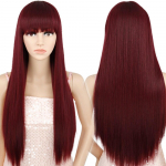 MISS WIG Burgundia pikk sirge parukas tukkidega s&uuml;nteetilisest juustest parukas naistele kuumakindel Cosplay parukas &uuml;hev&auml;rviline parukas