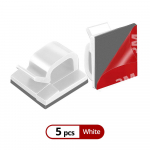 FONKEN 5-osaline kaablisideme klamber Hoiuklambri haldamise kaabel kaunistus kaabliklamber Tarvikud arvutiliini kaart 3M pandlaga kaardi liiniklamber Square style-5PCS valge