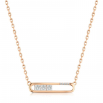 Kineli l&auml;ikiv tsirkoonist ripats kaelakee naistele roosa kuldkett roosa kuldne v&auml;rv