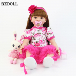 BZDOLL 60 cm pehmest silikoonist Reborn Baby Doll m&auml;nguasjad nagu p&auml;ris vin&uuml;&uuml;list printsessi mudilane Alive Bebe Girl Bonecas Kids s&uuml;nnip&auml;evakingitus 60cm Doll, Brown eyes