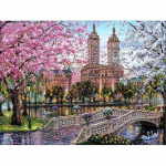 Teemantmaal Pilt rhinestone'i linnamaastikust t&auml;isringmosaiigist teemanttikandid 5d isetehtud kodukaunistus Full Round 20x30CM