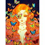 T&auml;isring Teemantmaal Naine Ristpistes 5D Teemanttikand Kivid Portree K&auml;sit&ouml;&ouml; Kingitus Kodu Dekoratsioon Full Round 20x30CM