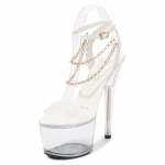 Lakknahast sandaalid 16,5 cm kontsaga 7 cm platvormiga k&otilde;rged kontsad veekindlad moeshow Runway pulmakingad 34 valge