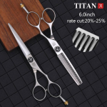 TITAN Professionaalne juuksuri k&auml;&auml;ride komplekt Juuksel&otilde;ikus Juuksuri L&otilde;ikus Harvendav Terav 6,0 tolli 6.0inch