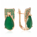 Kinel Water Drop Green Opal inglise k&otilde;rvar&otilde;ngad naistele Rose Gold Color tsirkoon t&auml;is sillutatud ehted