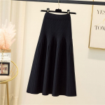 Naiste k&otilde;rge v&ouml;&ouml;kohaga elegantne vabaaja t&auml;navakontor naistele s&uuml;gisene ja kevadine vintage A-seeria sobilik plisseeritud plisseeritud seelik one size must