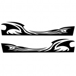 Wave Flame Graphics auto kere k&uuml;ljekleebised Flame Triibu kleebised autole universaalne vin&uuml;&uuml;l veekindel valge