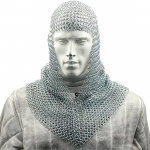 Keskaegne Chainmail Coif Armor, 47,625 cm