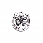 10 tk Lucky Clover hobusejalatsid amuletid antiikh&otilde;bedav&auml;rviline tsingisulam 16x15mm