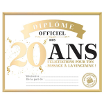 Les Tr&eacute;sors De Lily [A3651] &ndash; ametlik 20-aastane kuldne diplomiraam &ndash; 25x20 cm kuld