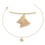 Les Tr&eacute;sors De Lily [R3740] - kullatud jalav&otilde;ru  Butterfly  valge kuld - 9x8 mm (s&uuml;da) valge