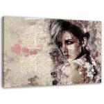 L&otilde;uenditr&uuml;kk Beautiful Woman Abstract 60x40 beež
