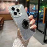 Gradient-Glitter Ringi hoidjaga telefoni&uuml;mbris iPhone'ile 14 13 12 11 Pro Max Xs Max Xr 14plus S&auml;rav kate P&otilde;rutuskindel l&auml;bipaistev For iPhone X or XS