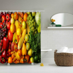 Puuviljakonksuga du&scaron;ikardin Vannitoa du&scaron;ikardin Veekindel taimne printimine Loominguline isikup&auml;ra kardin 90x180cm36x71inch