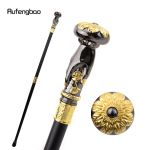 Kuldne, must k&auml;es hoidev lilleline luksuslik jalutuskepp peo jaoks Dekoratiivne jalutuskepp Elegantne Crosier Knob jalutuskepp 93 cm