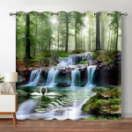 Mets pimendavad kardinad Džunglipuu Looduskaunistused Aken Kardinad Elutuba Magamistuba Kosk vasakule ja paremale poolava W53.5 X H114cm X 2 gray
